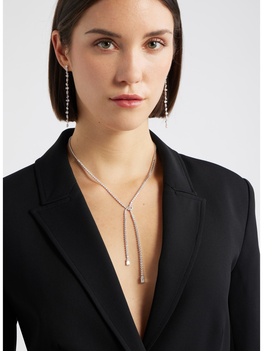 Cubic Zirconia Knotted Tennis Y-Necklace